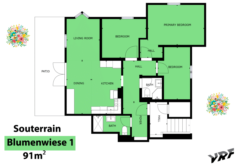 Grundriss der Ferienwohnung Blumenwiese 1