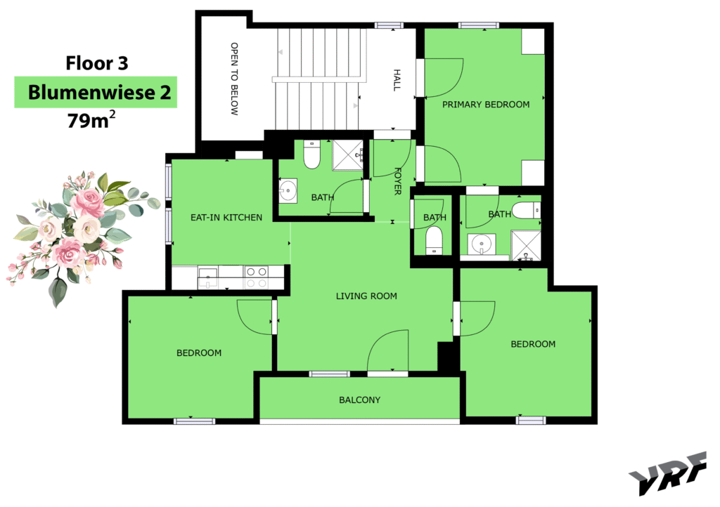 Grundriss der Ferienwohnung Blumenwiese 2