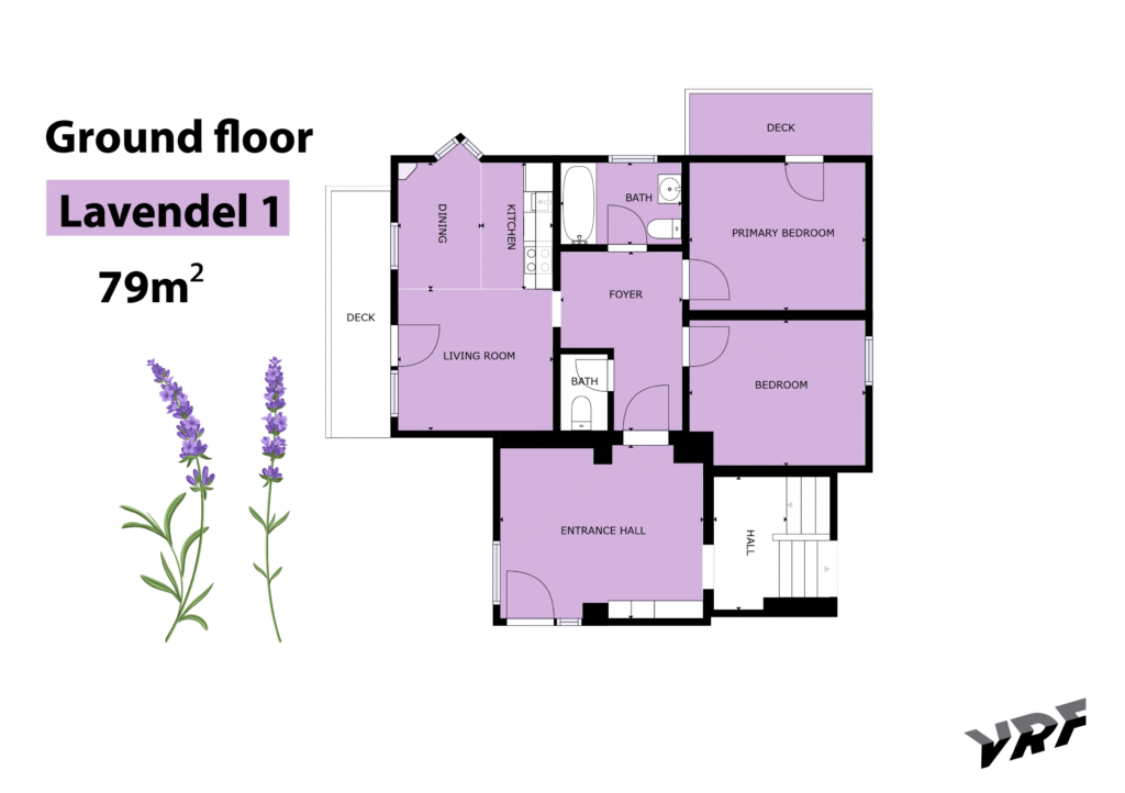 Grundriss der Ferienwohnung Lavendel 1
