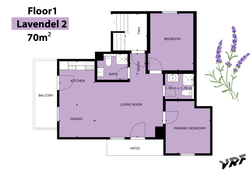Grundriss der Ferienwohnung Lavendel 2